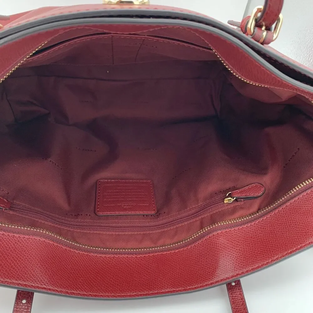 Coach red leather